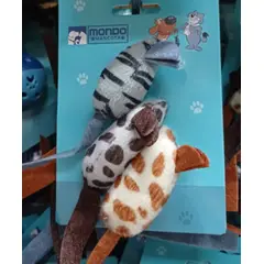 GENERICO - Set 3 Mini Ratones Juguete Para Gatos