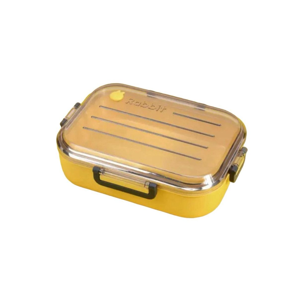 GENERICO - Fiambrera Lonchera Térmica Plástico 2 Compartimiento Topper Amarillo