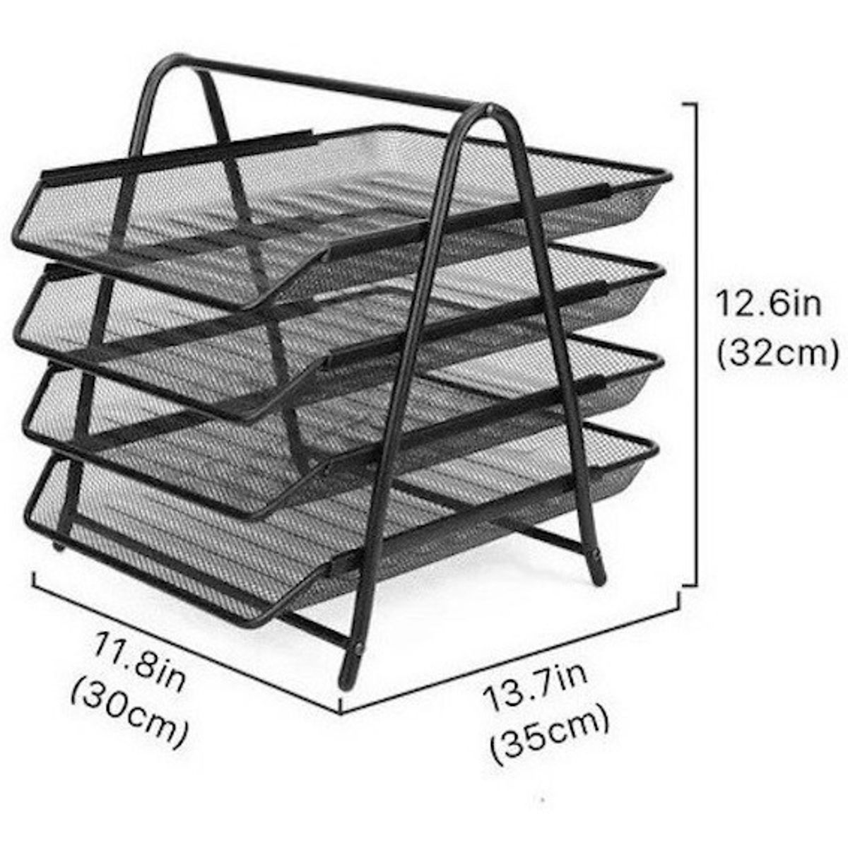 GENERICO - Bandeja De Documentos Metálico De 4 Niveles Para Oficinas