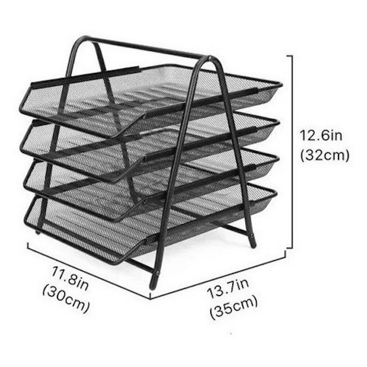 GENERICO - Bandeja De Documentos Metálico De 4 Niveles Para Oficinas