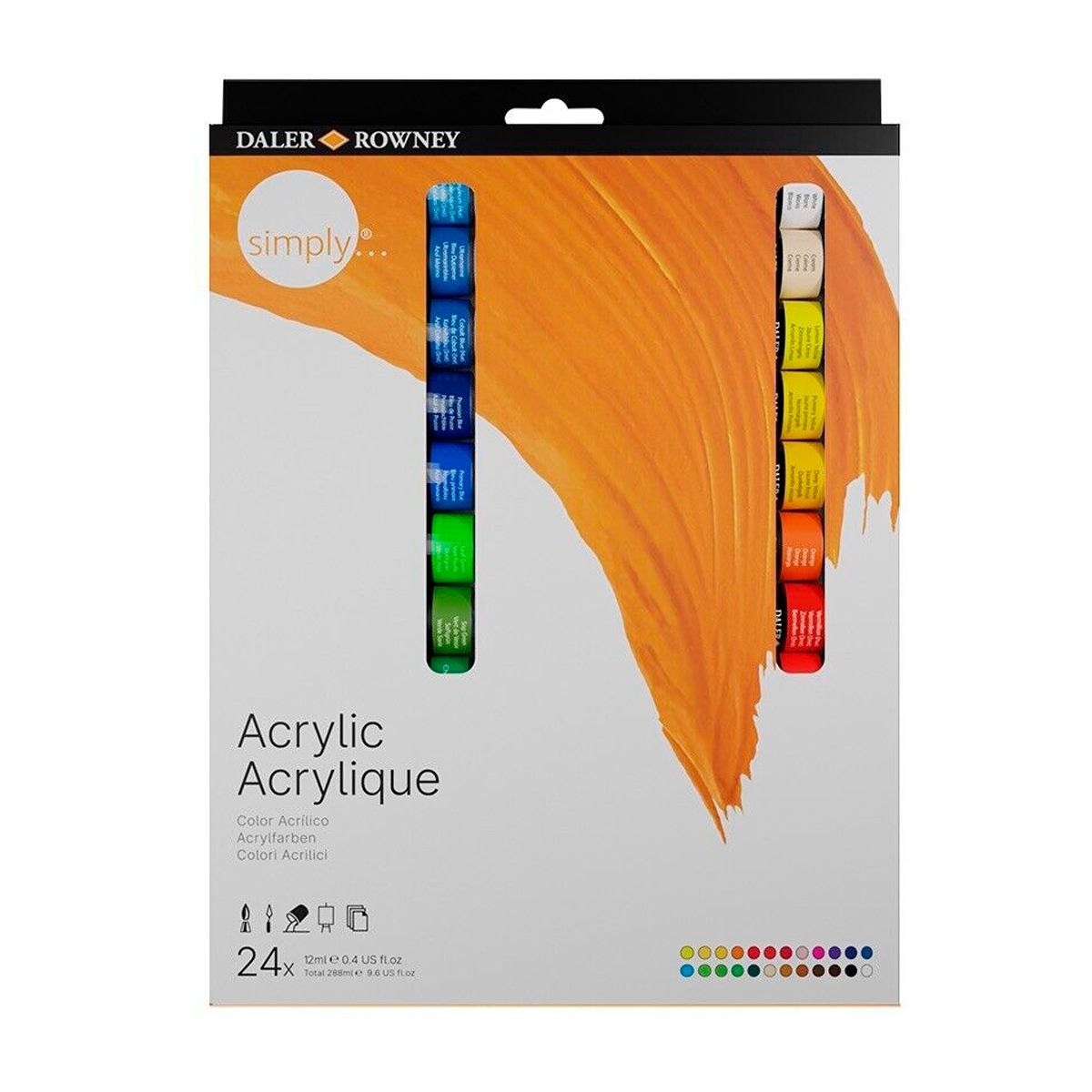 GENERICO - Set Acrilicos en Tubos - 24 Colores - 12 ml