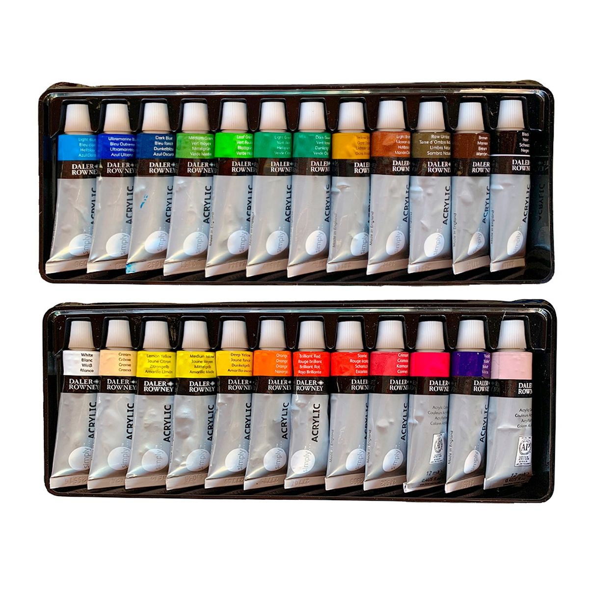 GENERICO - Set Acrilicos en Tubos - 24 Colores - 12 ml