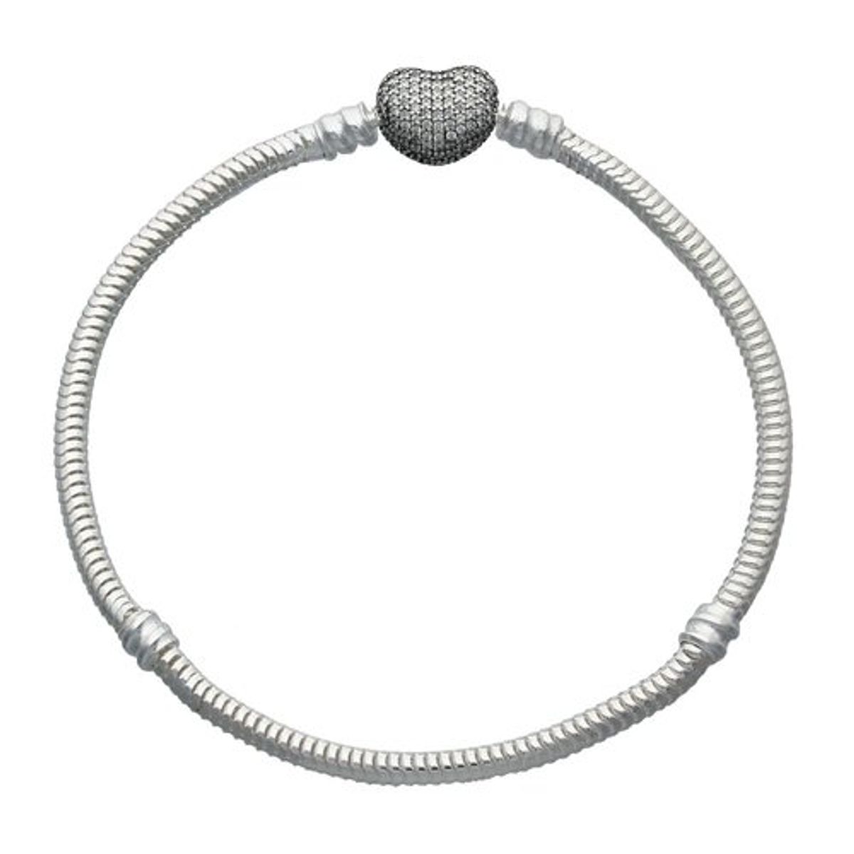 GENERICO - PULSERA DE PLATA FINA CIRCONES CORAZÓN