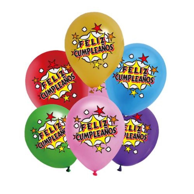 GENERICO - Globos Feliz Cumpleaños Varios Colores 30 Cm