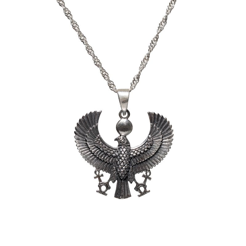 LA GARZA - Collar Hombre Plata Aguila Egipcia
