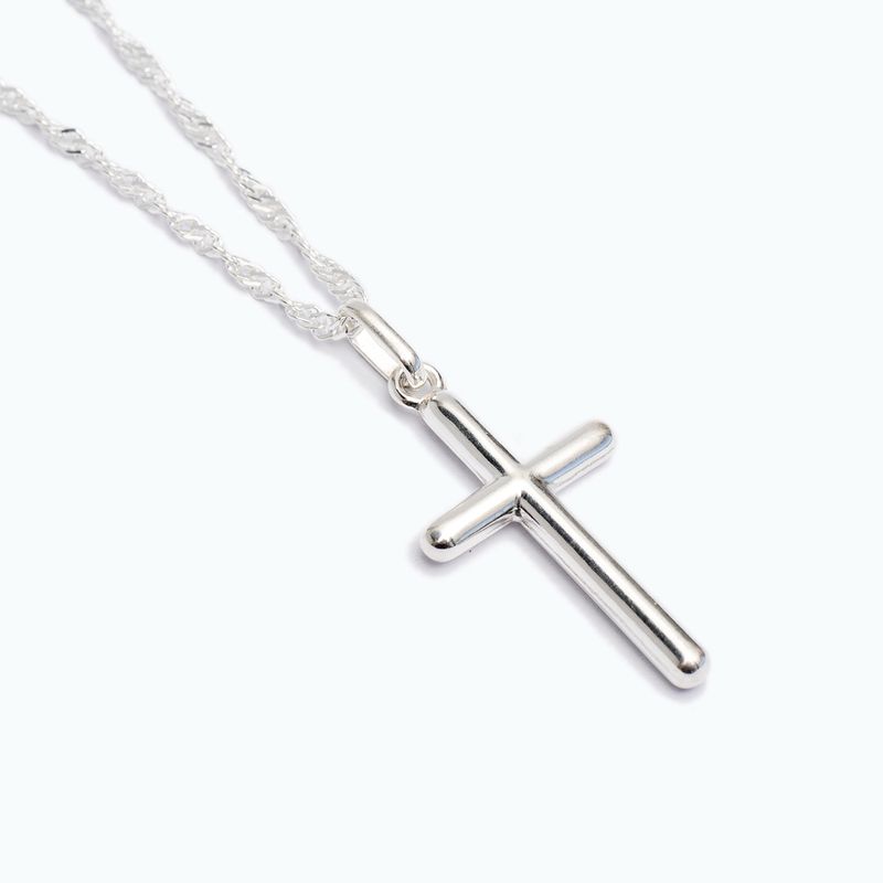 LA GARZA - Collar Hombre Plata Cruz