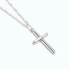 LA GARZA - Collar Hombre Plata Cruz