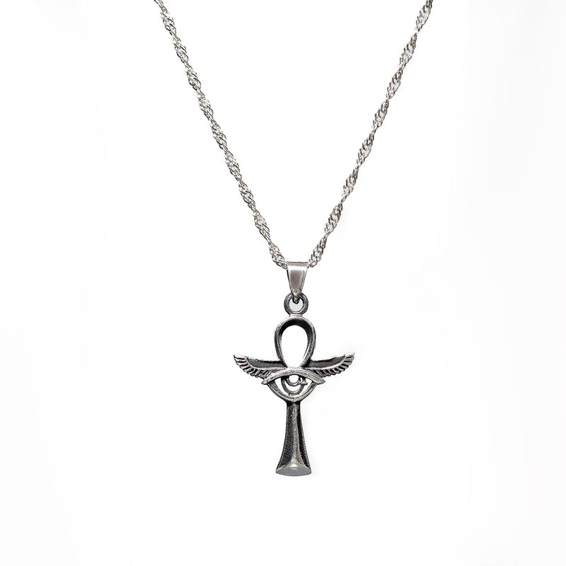 LA GARZA - Collar Hombre Cruz Egipcia con Ojo de Horus