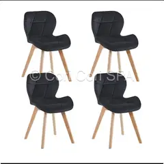 CORI CORI - Pack 4 Sillas Mariposa Velvet Negro