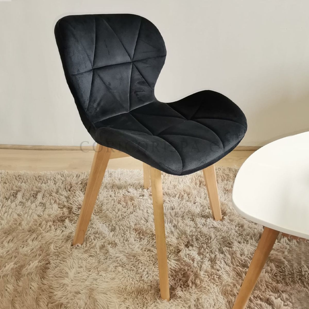 CORI CORI - Pack 4 Sillas Mariposa Velvet Negro