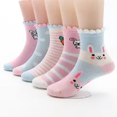EVERSO - Pack 12 Calcetines De Niña Con Toalla Grueso Conejito