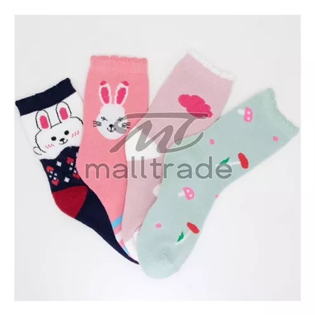 EVERSO - Pack 12 Calcetines De Niña Con Toalla Grueso Conejito