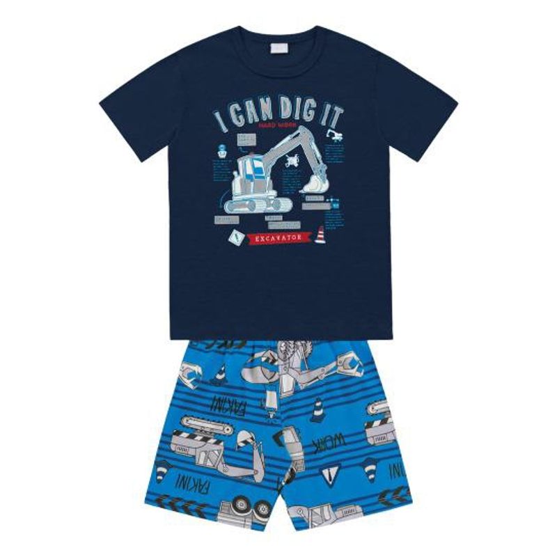 COYOTE KIDS - Pijama azul retroexcavadora fotoluminiscente - Azul