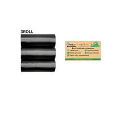 GENERICO - Bolsas de Excremento Para Perros 3Rollos Negros