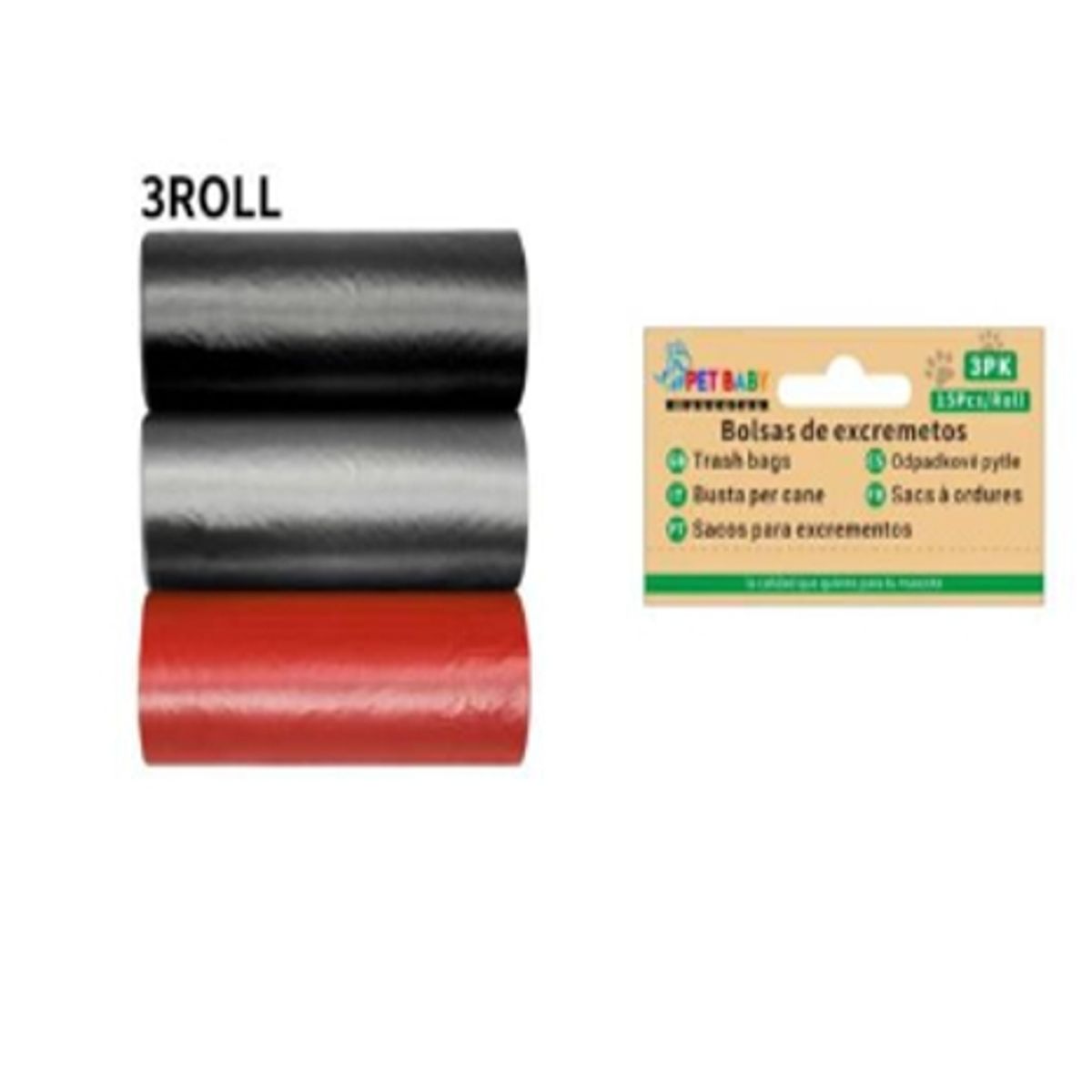 GENERICO - Bolsas de Excremento Para Perros 3Rollos Colores