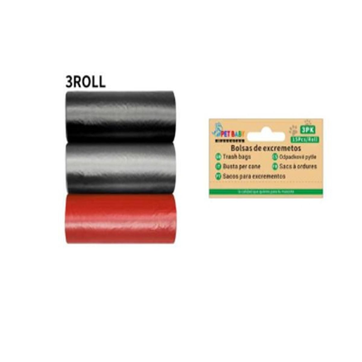 GENERICO - Bolsas de Excremento Para Perros 3Rollos Colores
