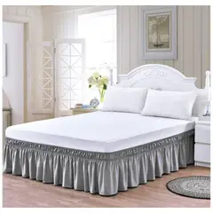 GENERICO - Faldón de cama - Faldones para base cama 2 Plazas GRIS