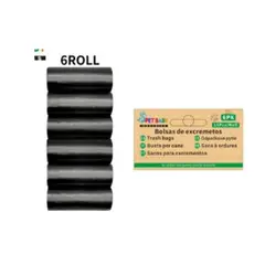 GENERICO - Bolsas de Excremento Para Perros 6Rollos Negros