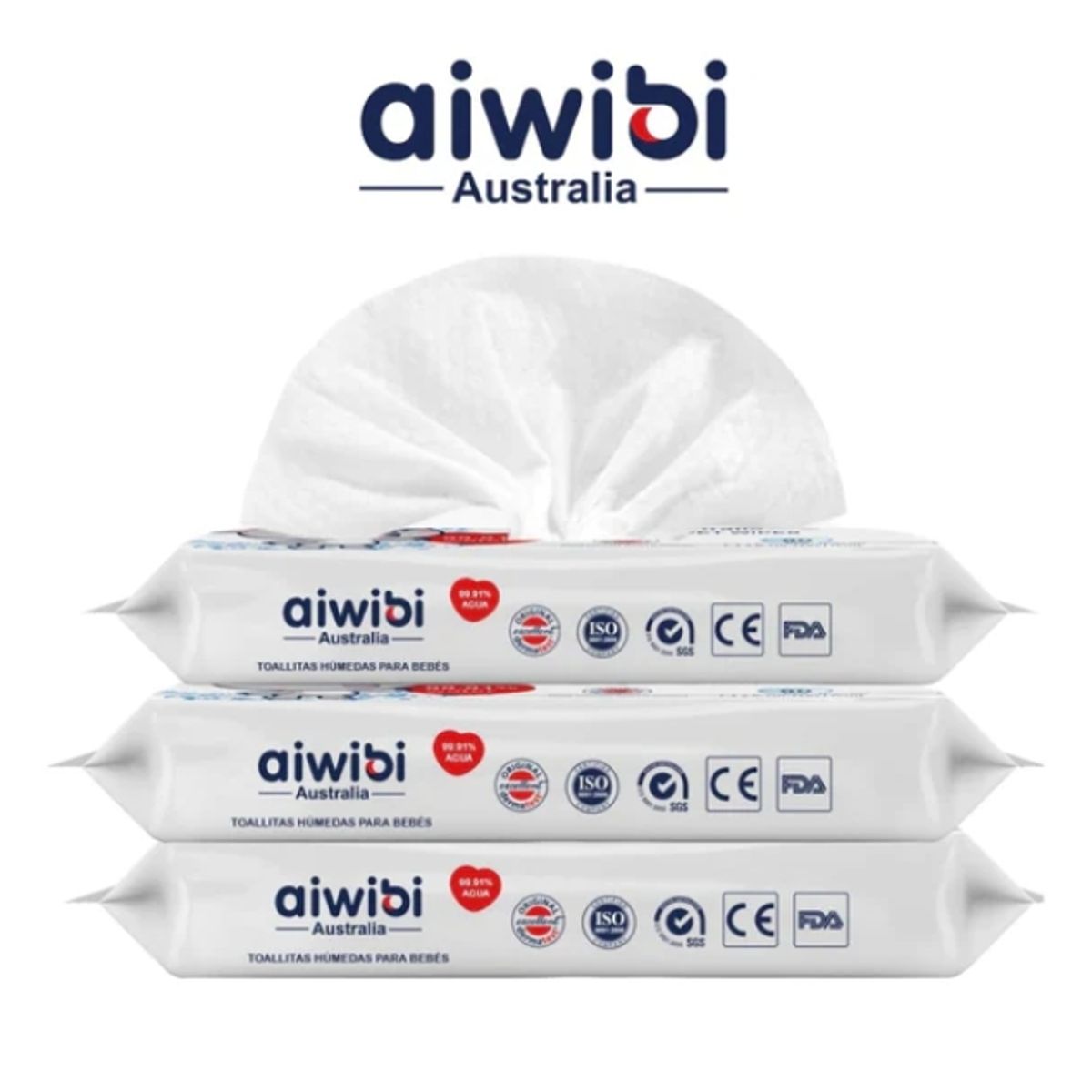 GENERICO - Toallitas Humedas Aiwibi 9991% Agua X3 Paquetes