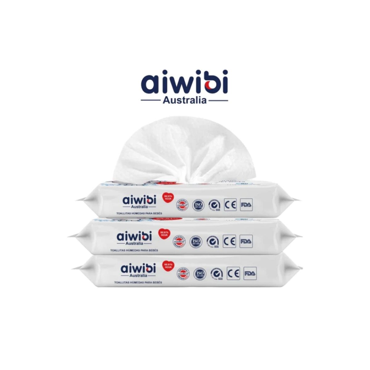 GENERICO - Toallitas Humedas Aiwibi 9991% Agua X3 Paquetes