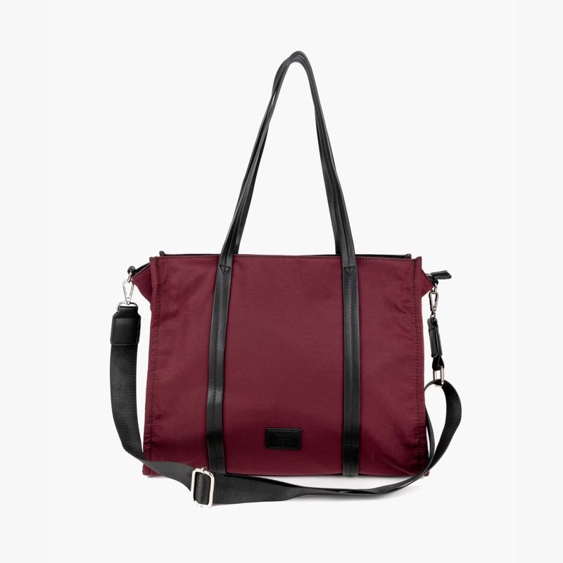 LOUNGE - Cartera De Hombro Mujer Nylon Burdeo