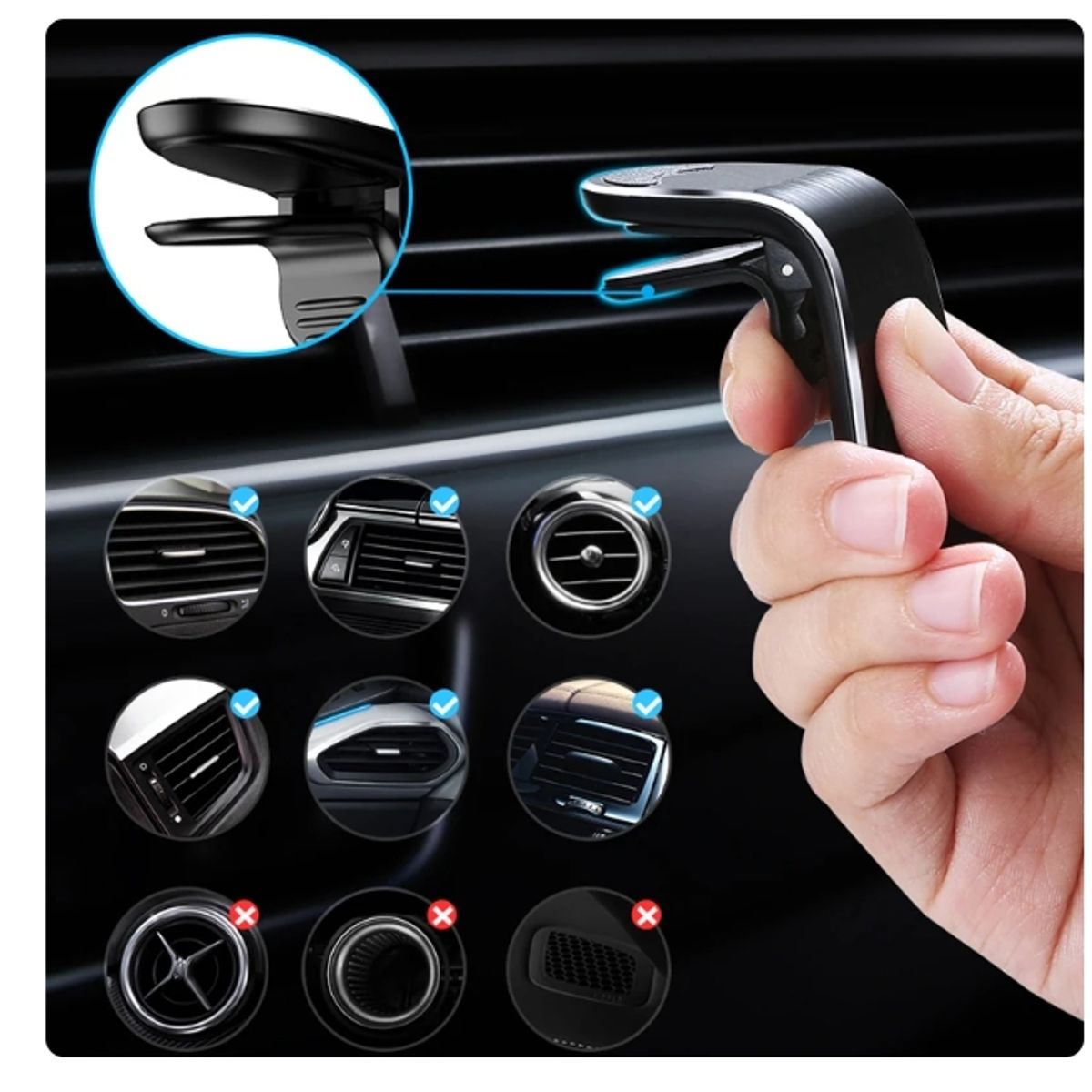 GENERICO - Soporte magnético de Metal de 360 para telefono