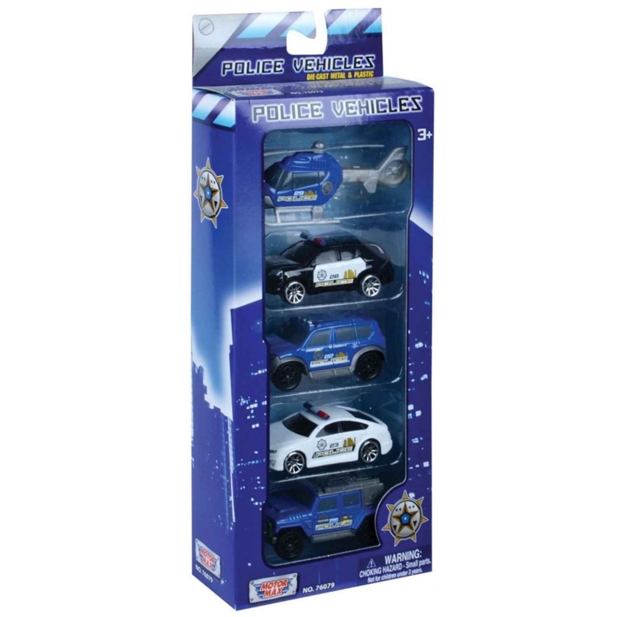 MOTORMAX - MOTORMAX 76079 5 PC 3 PULG POLICE VEHICLE SET