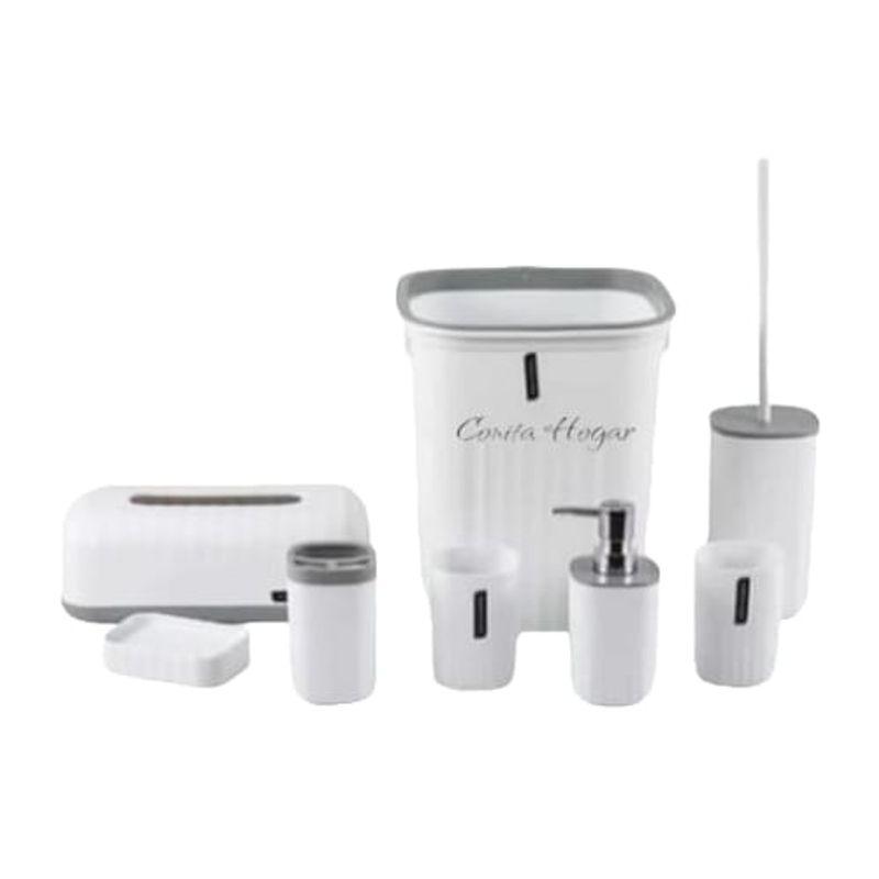 GENERICO - Kit o Set de Accesorios de Baño; 8 artículos