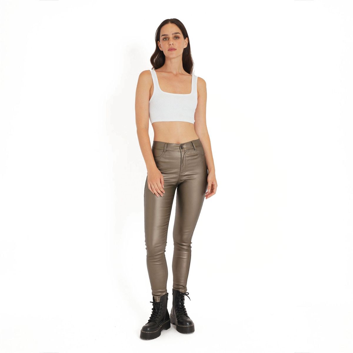 GUINDA - Pantalón de Cuerina New Hermes GUINDA