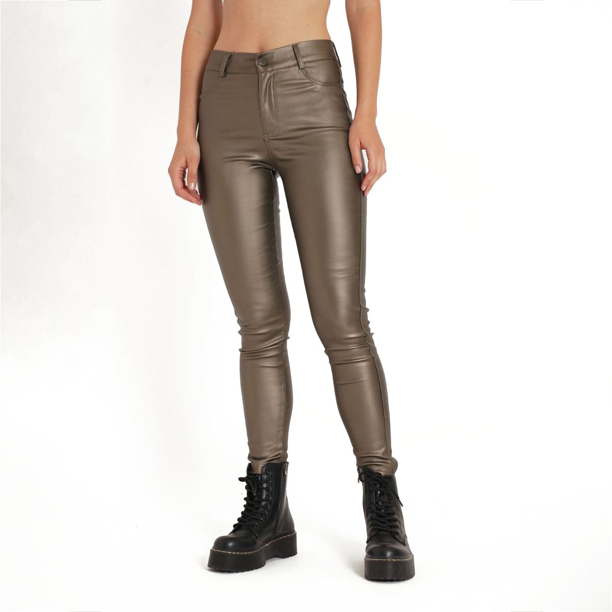 GUINDA - Pantalón de Cuerina New Hermes GUINDA