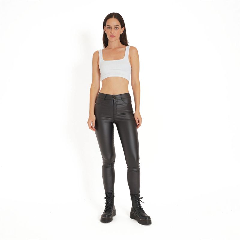 GUINDA - Pantalón de Cuerina New Hermes GUINDA