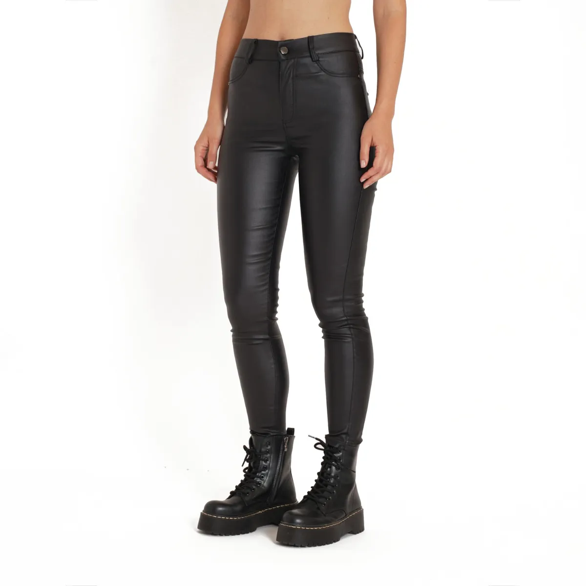 GUINDA - Pantalón de Cuerina New Hermes GUINDA