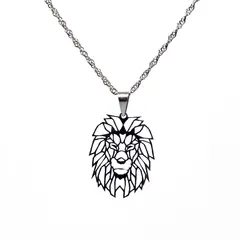LA GARZA - Collar Hombre Plata Leon