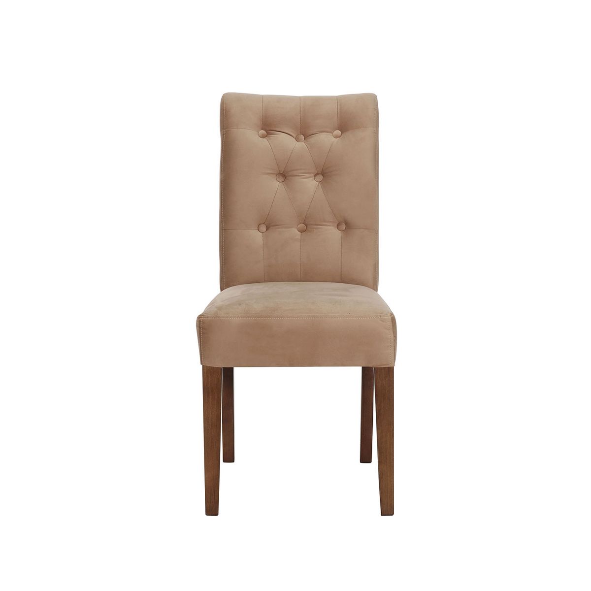 LATAM HOME - Silla Latam Home Oviedo Tela Velvet Beige, Patas Madera