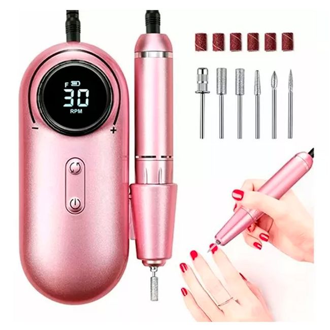 OFERTABKN - Torno De Uñas Inalámbrico Pantalla Lcd 30000 Rpm Manicura CR