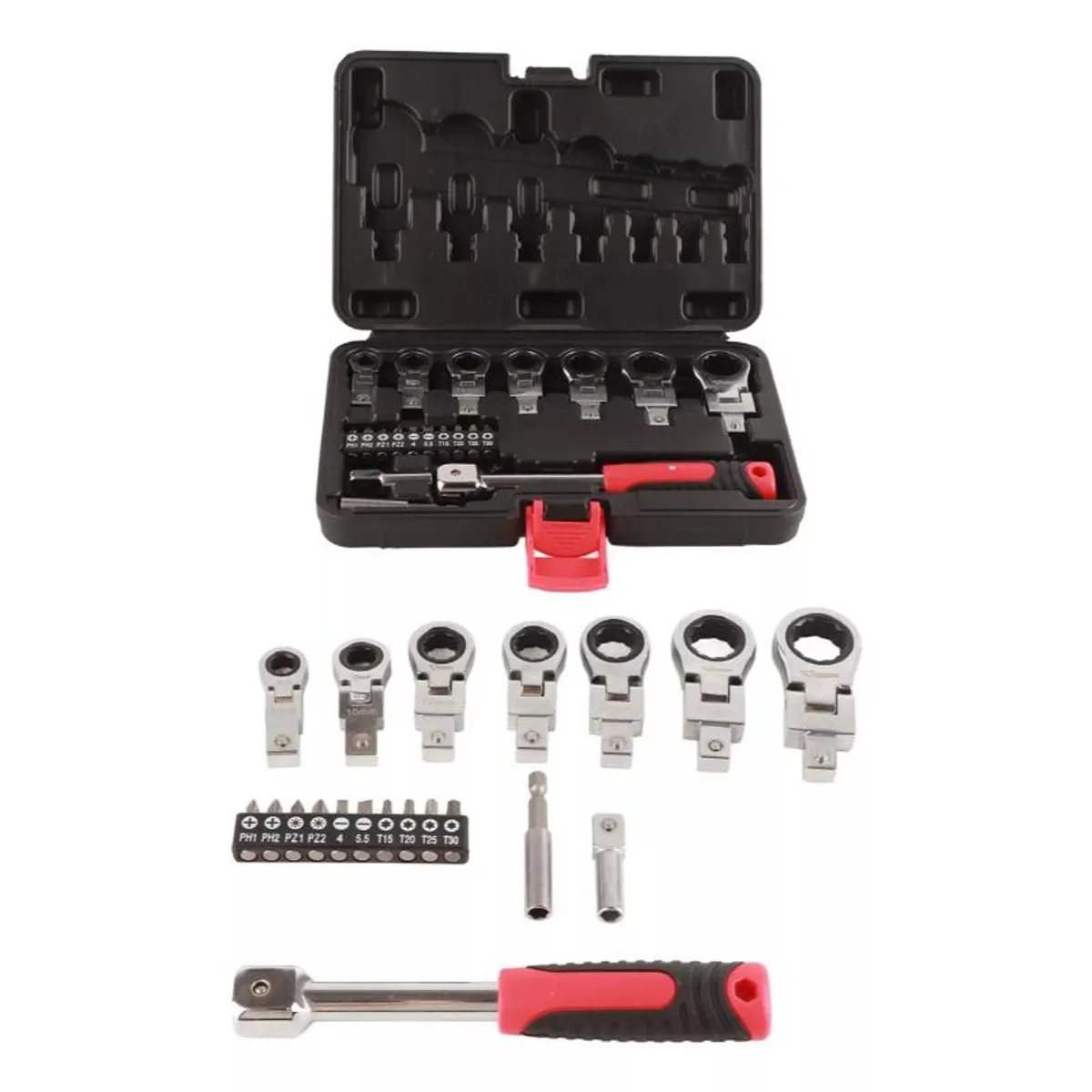 GENERICO - Chicharra Articulada 20 Llaves Intercambiables Kit De Rache