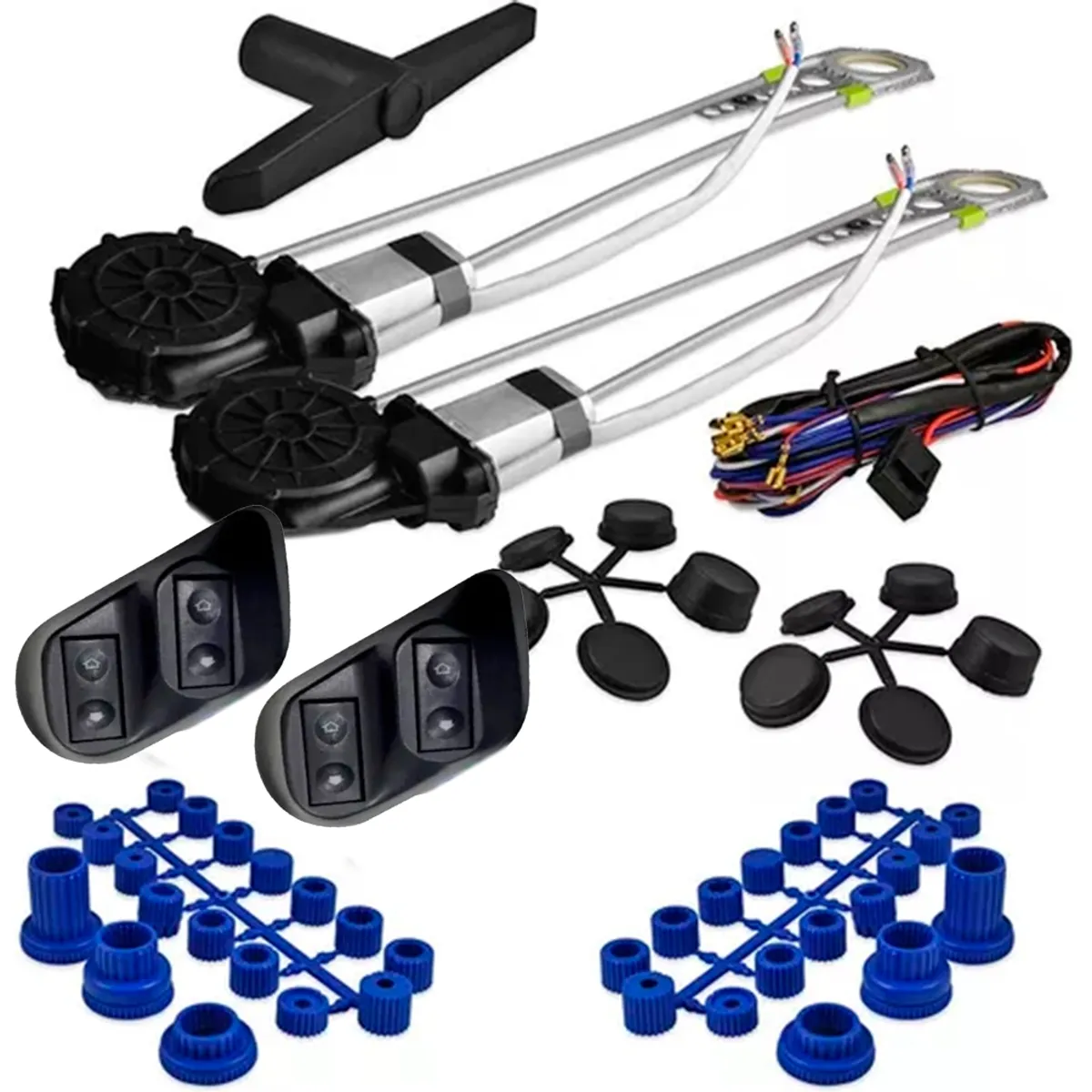 GENERICO - Kit Alzavidrios Eléctrico 2 Puertas Universal Alta Calidad