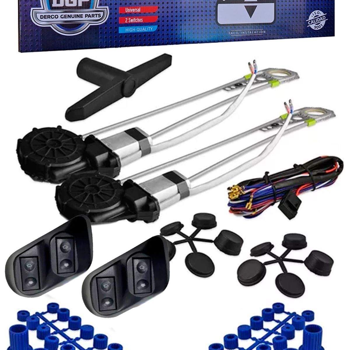 GENERICO - Kit Alzavidrios Eléctrico 2 Puertas Universal Alta Calidad