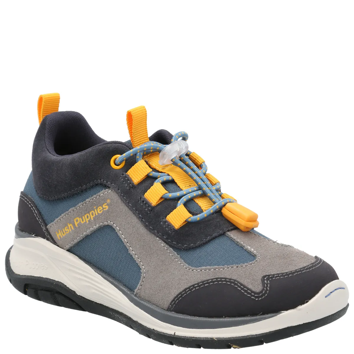 HUSH PUPPIES - Zapatilla Cuero Niño Fastland Gris HUSH PUPPIES