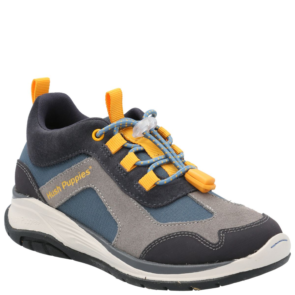 HUSH PUPPIES - Zapatilla Cuero Niño Fastland Gris HUSH PUPPIES
