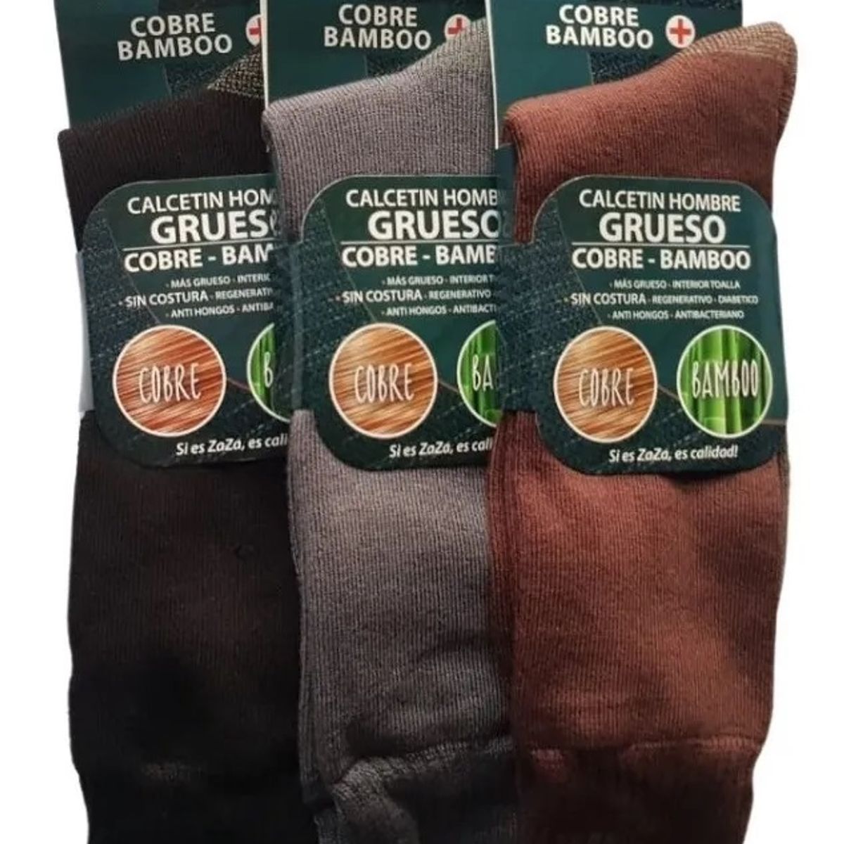 GARSIL - 6 Pares De Calcetines De Vestir Gruesos Bambú + Cobre - Sin Costuras