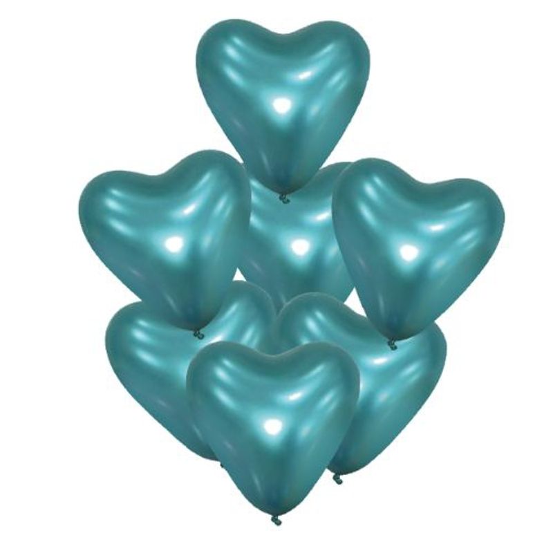 GENERICO - Globo Latex Diseño Corazon Color Turquesa
