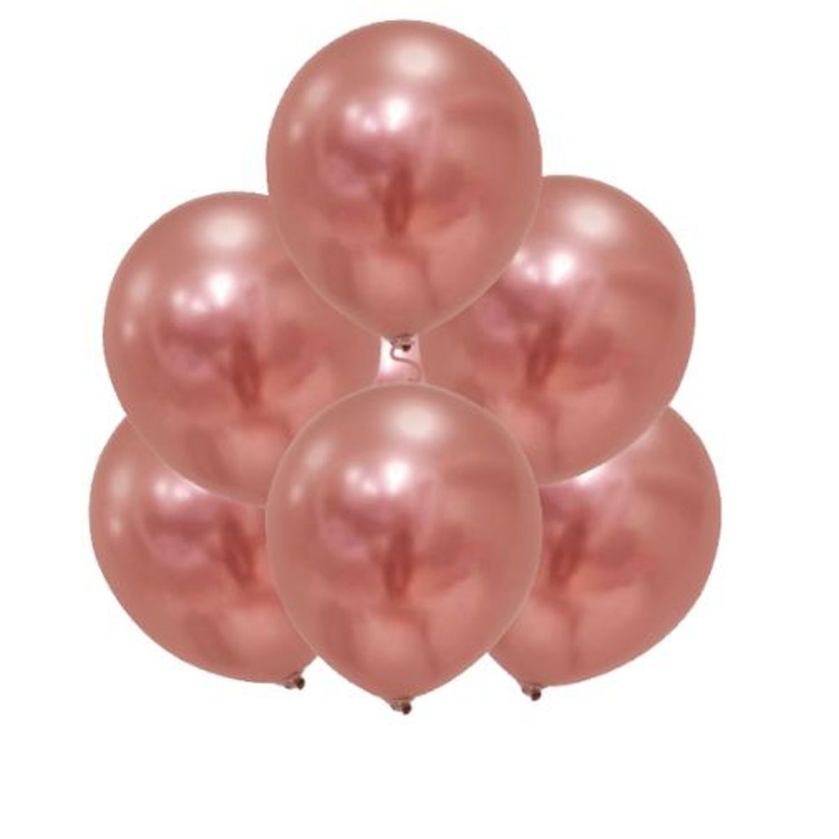 GENERICO - Globo Cromados Color Rosa 6 Unidad 30 Cm