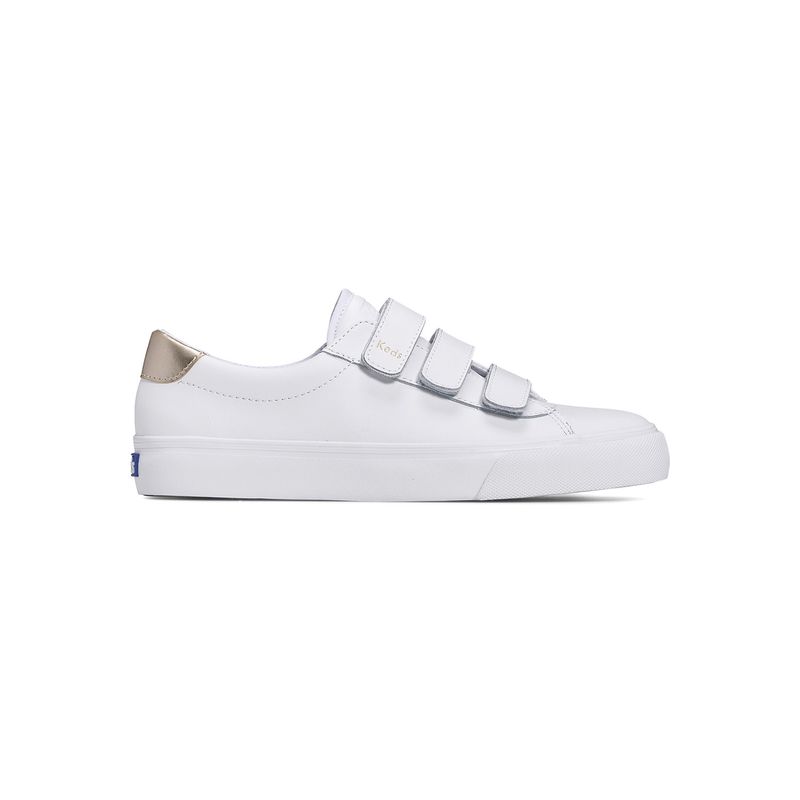 KEDS - Zapatilla Cuero Mujer Jump Kick V Blanca Velcro KEDS
