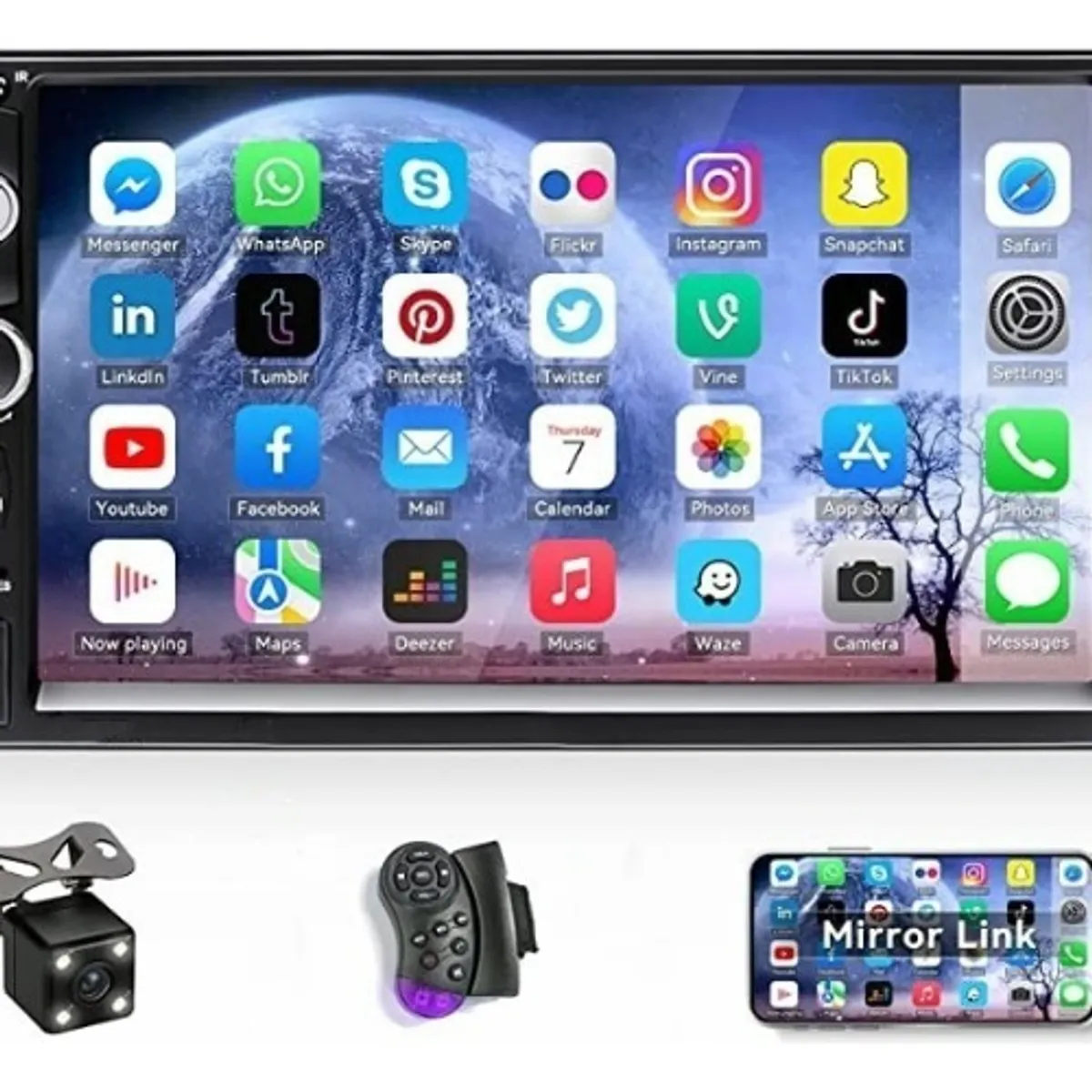 U BUY - Radio Auto 2 Din Mirror Link+camara Retroceso+comando