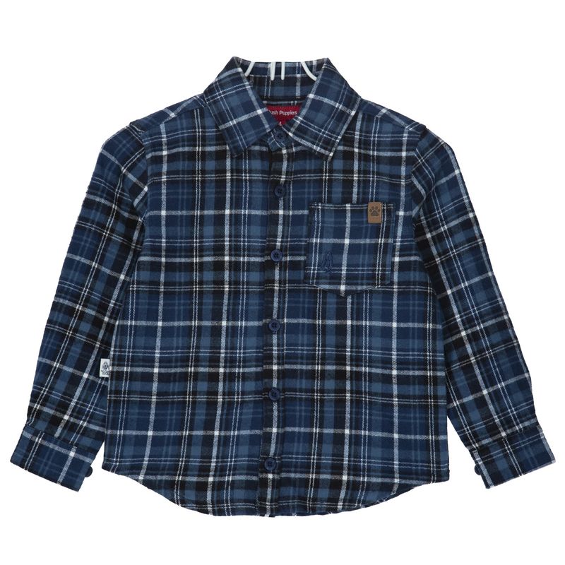HUSH PUPPIES - Camisa Franela Niño Forest Azul Osc HUSH PUPPIES