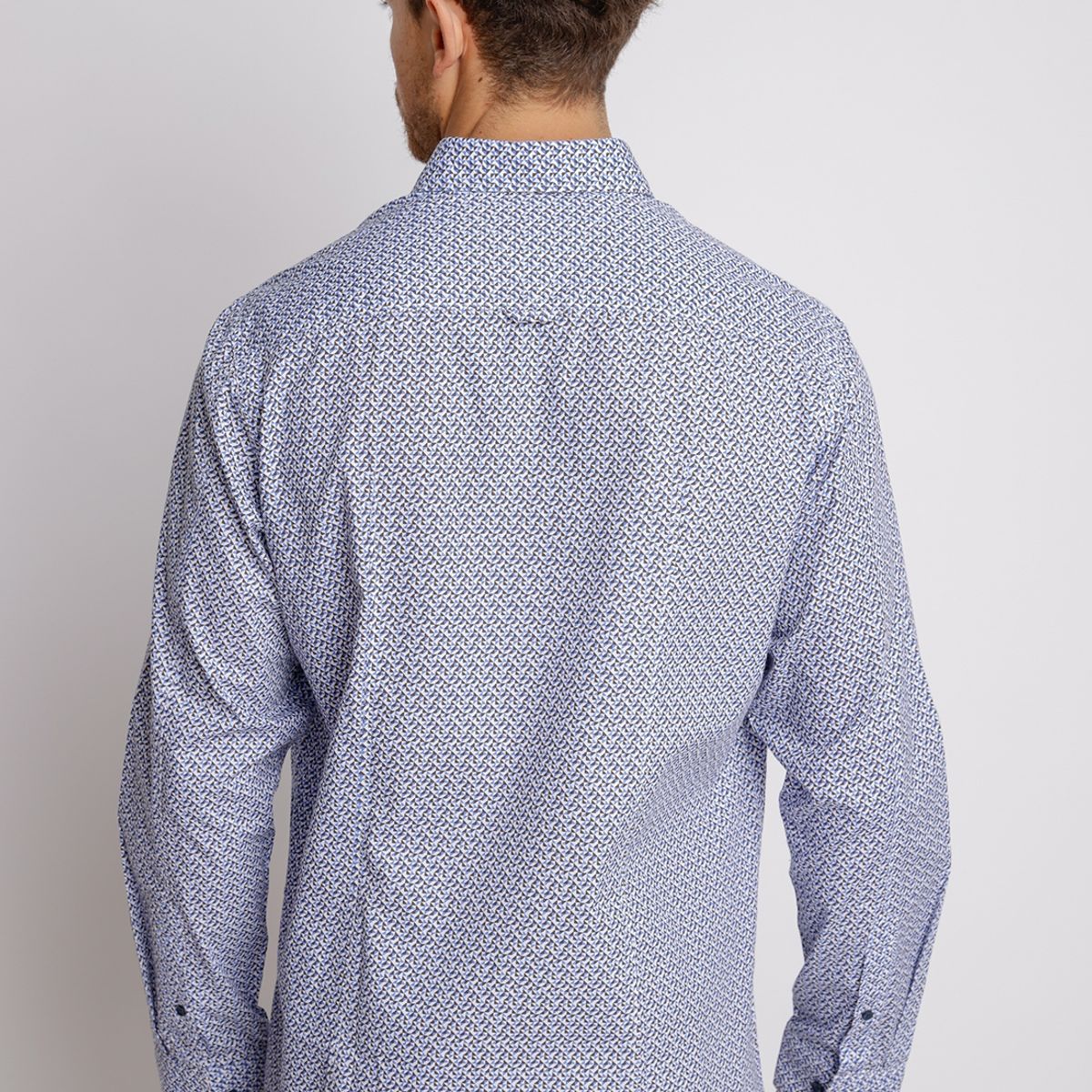 TRIAL - Camisa Manga Larga hombre Casual Slim Fit Baymax Algodón Azul