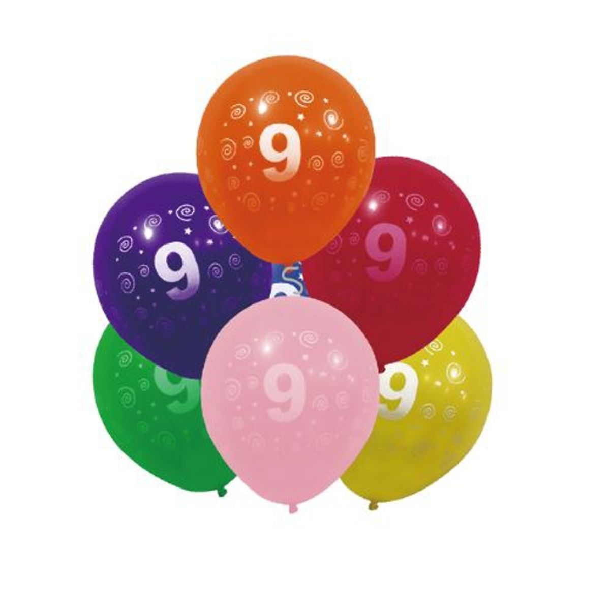GENERICO - Globos Latex Varios Colores 30 Cm Numero 9