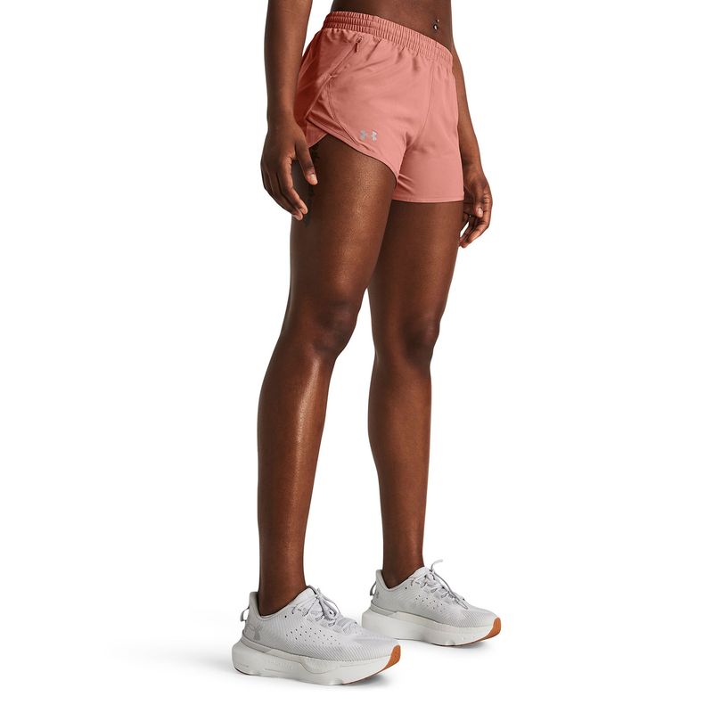 UNDER ARMOUR - Shorts UA Fly-By De 3" para Mujer Rosado UNDER ARMOUR