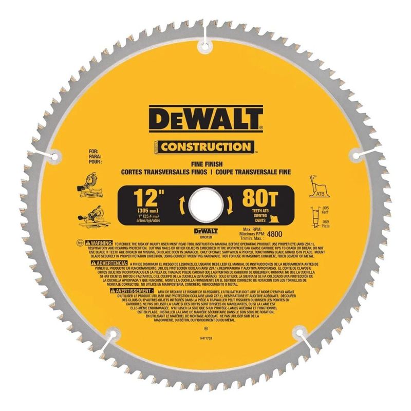 DEWALT - Disco de Corte 12 Pulgadas 80 DIENTES Dewalt DW3128